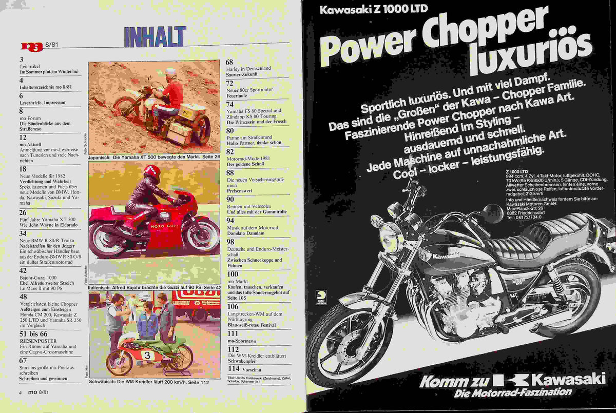 Inhaltsverzeichnis MO Magazin 08/1981