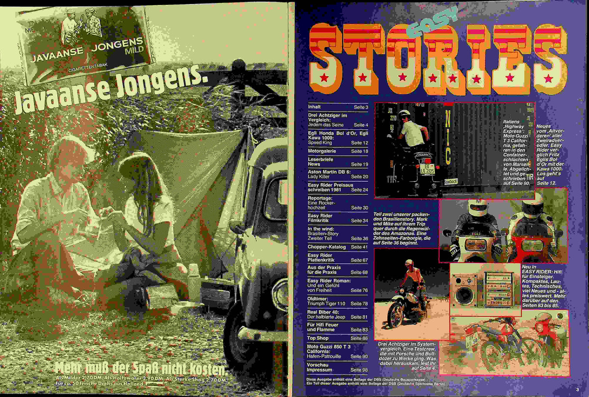 Inhaltsverzeichnis Easy Rider 08/1981