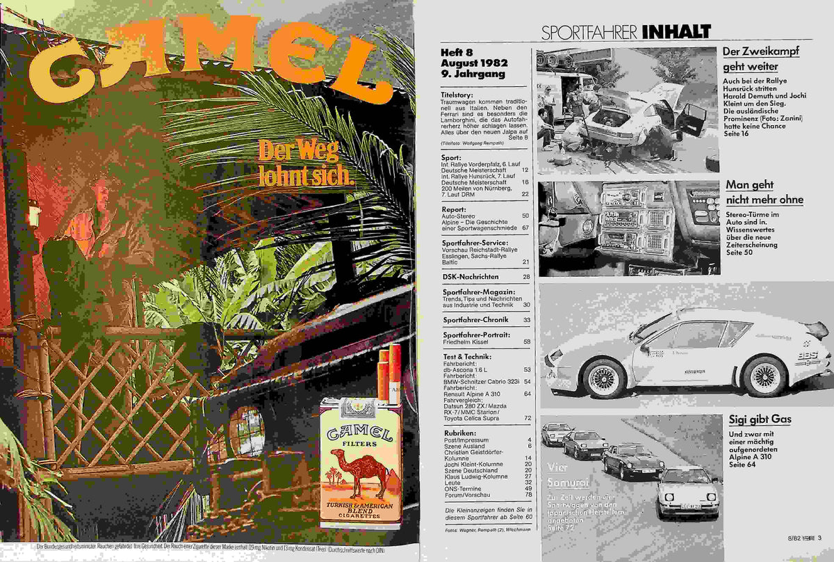 Inhaltsverzeichnis Sport Fahrer 08/1982