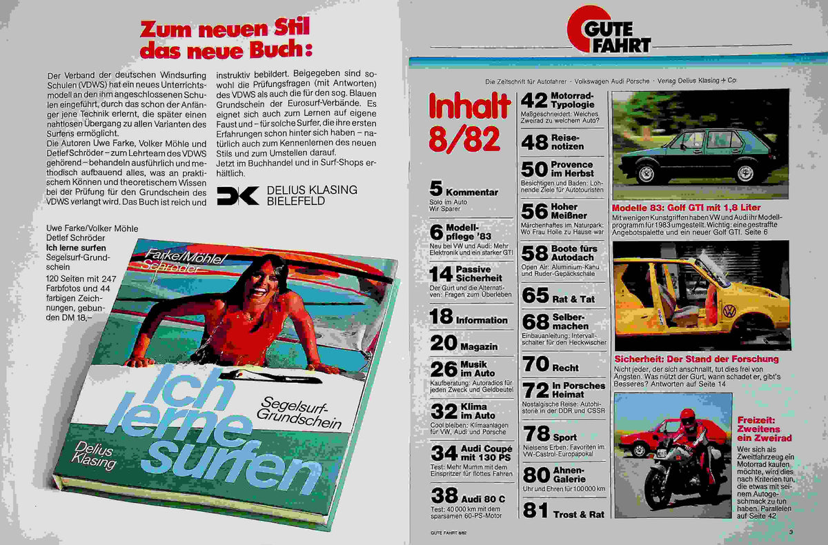 Inhaltsverzeichnis Gute Fahrt 08/1982
