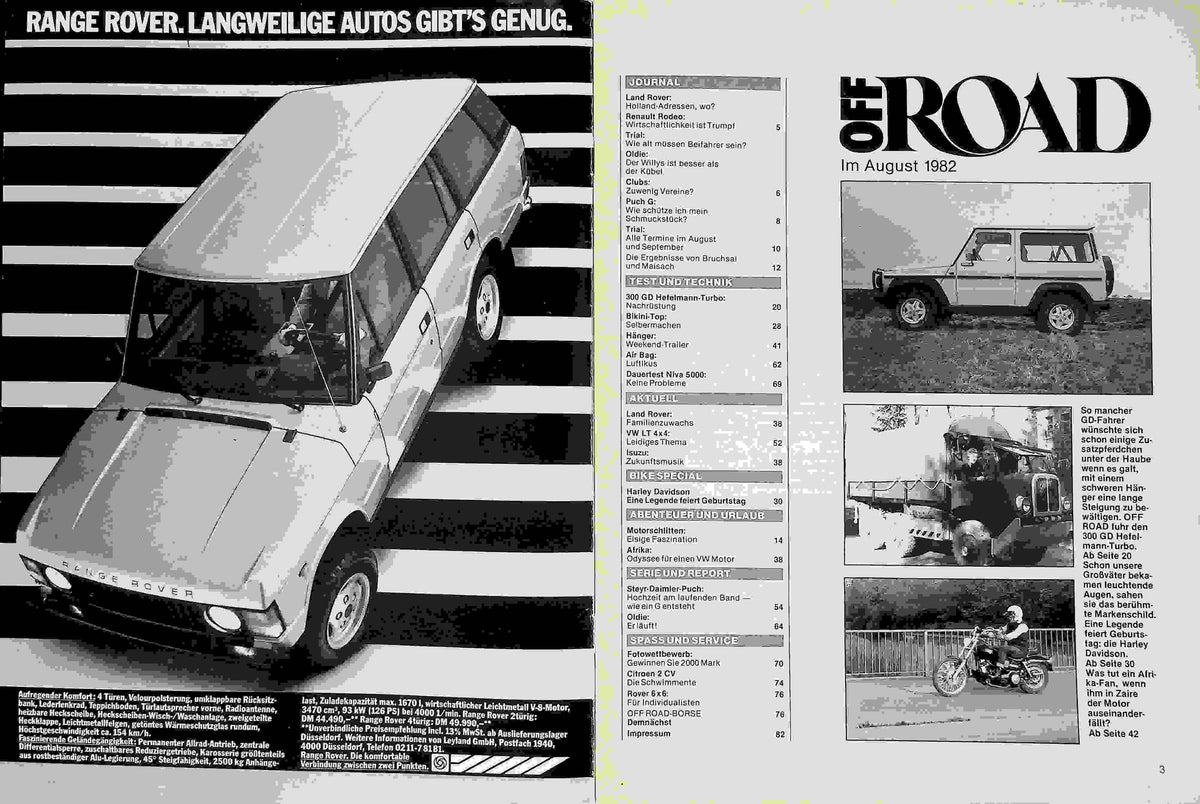 Inhaltsverzeichnis Offroad 08/1982