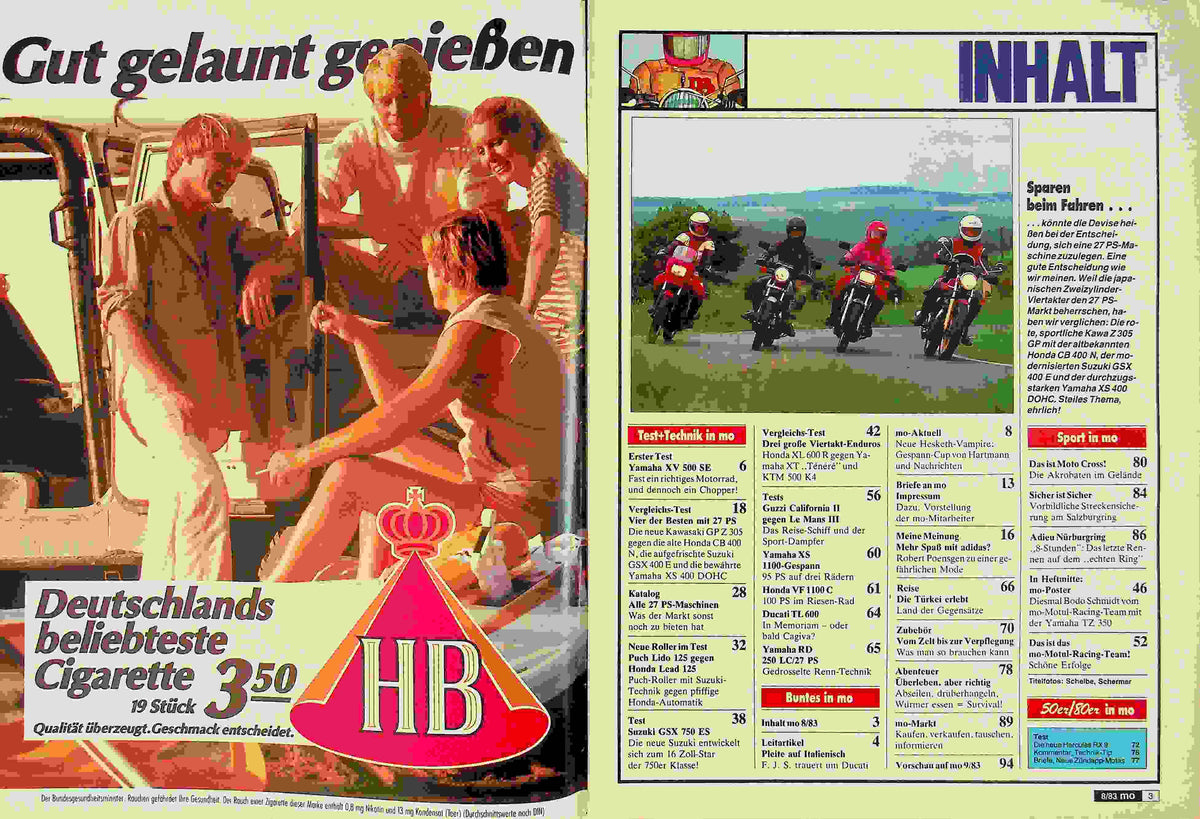 Inhaltsverzeichnis MO Magazin 08/1983