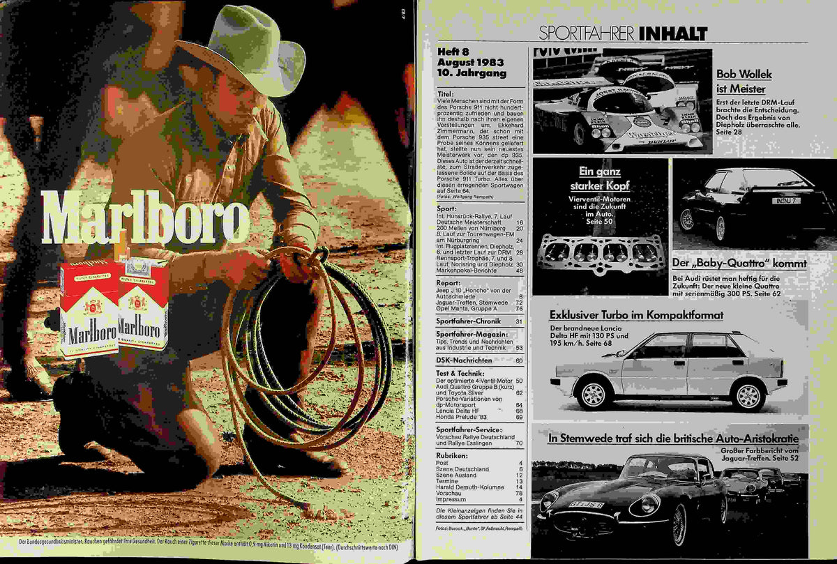 Inhaltsverzeichnis Sport Fahrer 08/1983