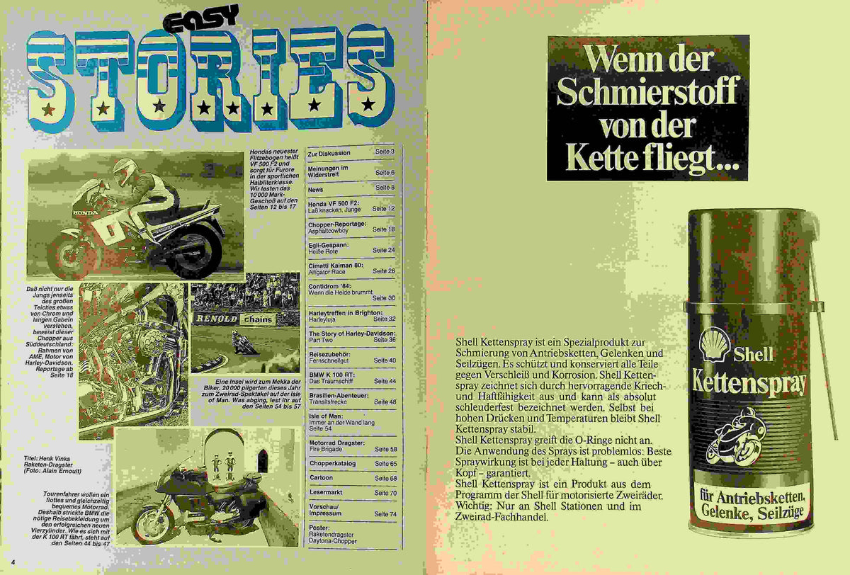 Inhaltsverzeichnis Easy Rider 08/1984