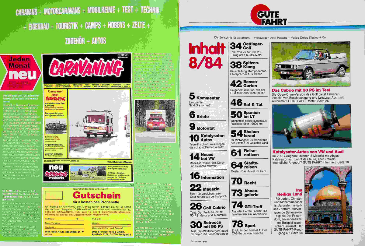 Inhaltsverzeichnis Gute Fahrt 08/1984