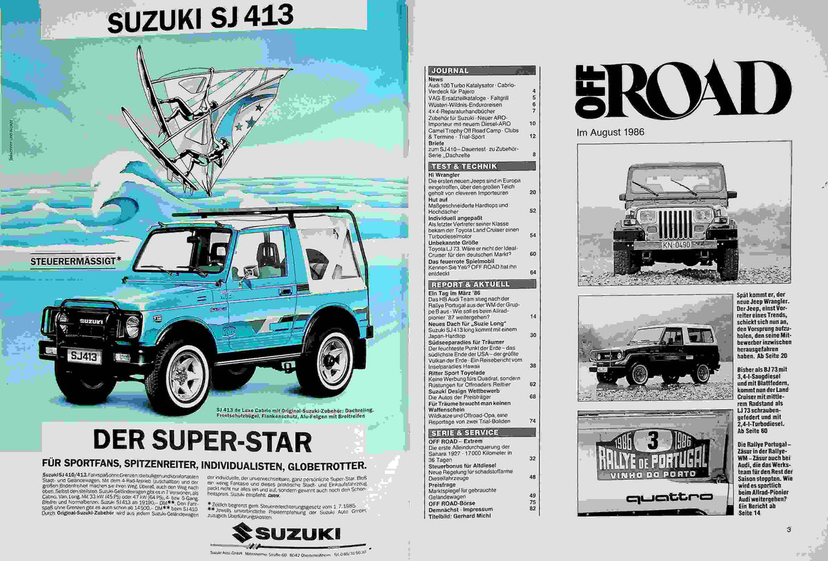 Inhaltsverzeichnis Offroad 08/1986