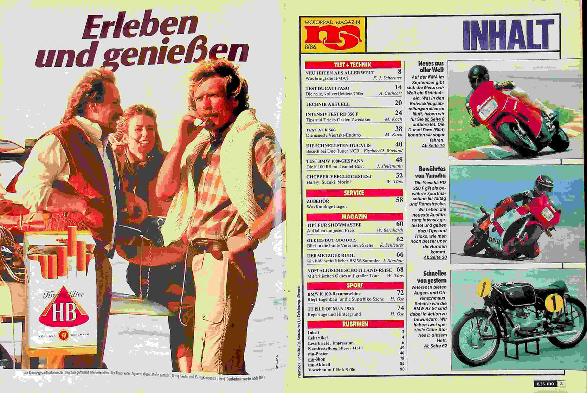 Inhaltsverzeichnis MO Magazin 08/1986