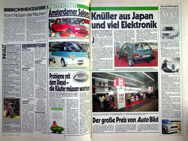 Inhaltsverzeichnis Auto Bild 08/1987