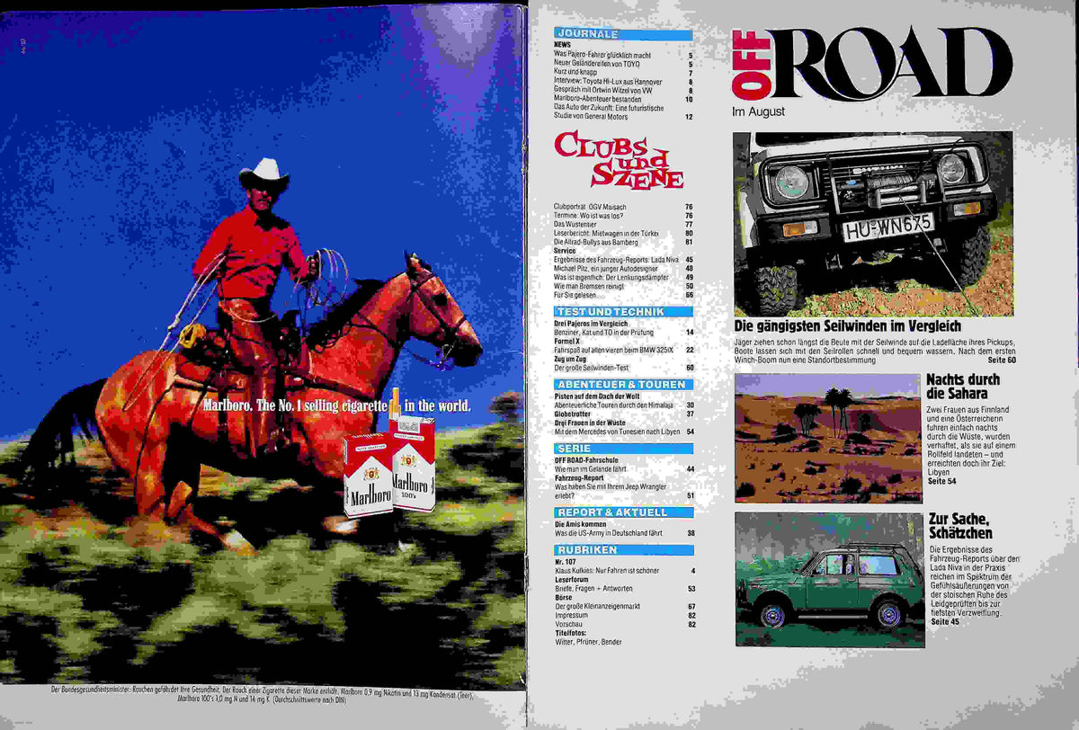 Inhaltsverzeichnis Offroad 08/1987