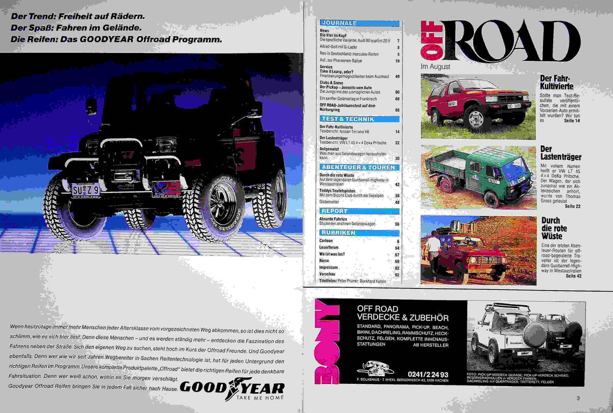 Inhaltsverzeichnis Offroad 08/1988