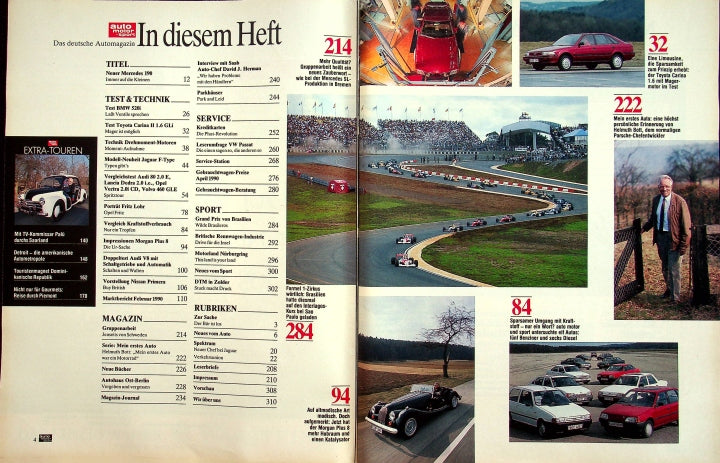 Inhaltsverzeichnis Auto Motor und Sport 08/1990
