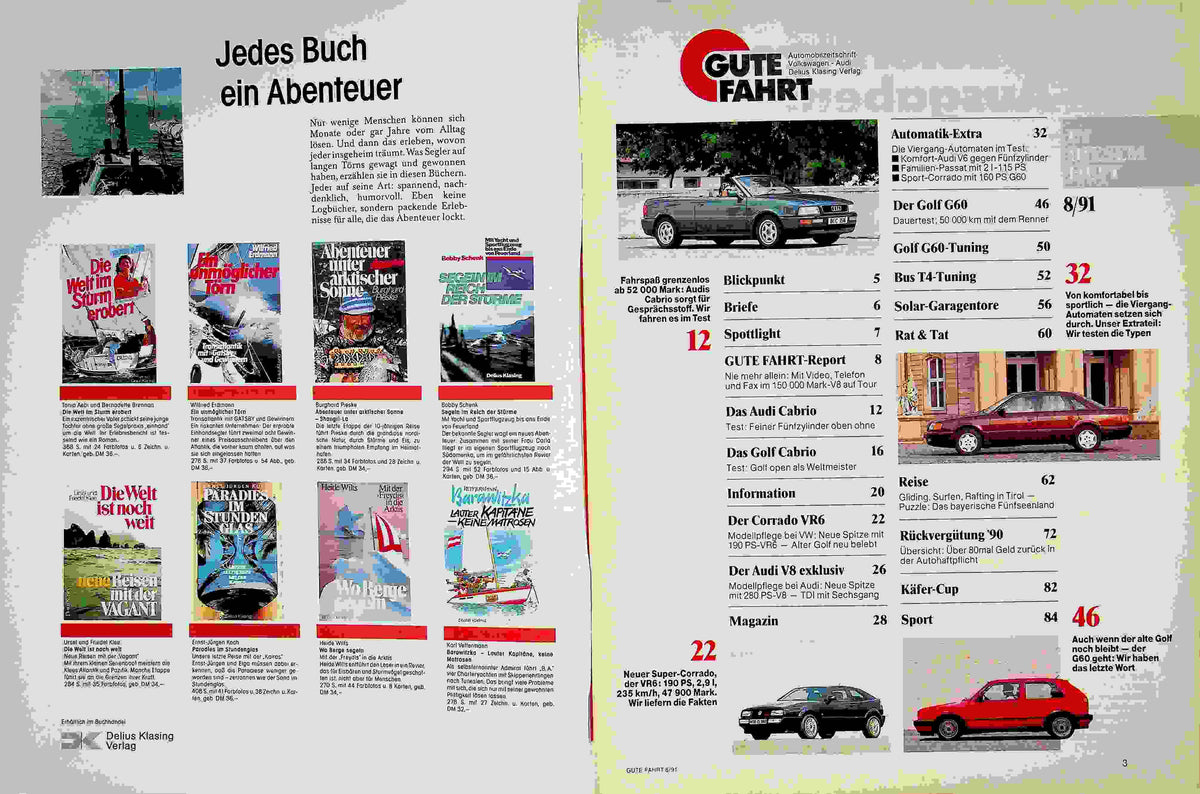Inhaltsverzeichnis Gute Fahrt 08/1991