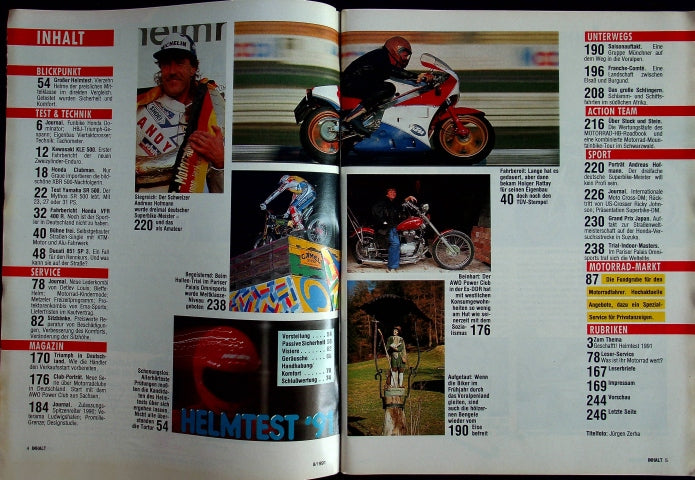 Inhaltsverzeichnis Motorrad 08/1991