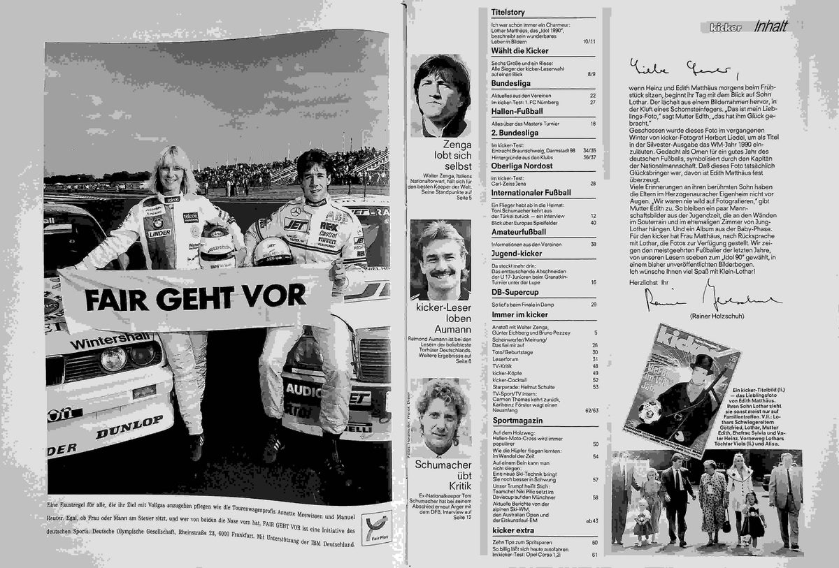 Inhaltsverzeichnis Kicker 08/1991