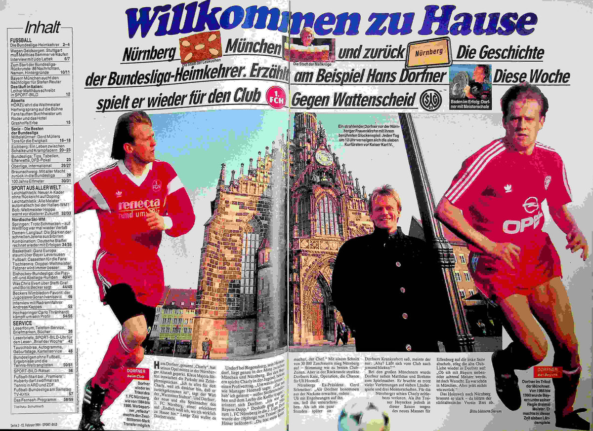 Inhaltsverzeichnis Sport Bild 08/1991