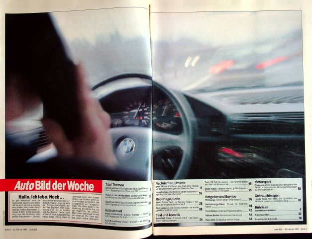 Inhaltsverzeichnis Auto Bild 08/1993