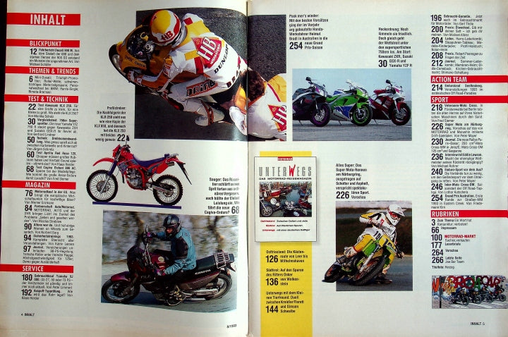 Inhaltsverzeichnis Motorrad 08/1993
