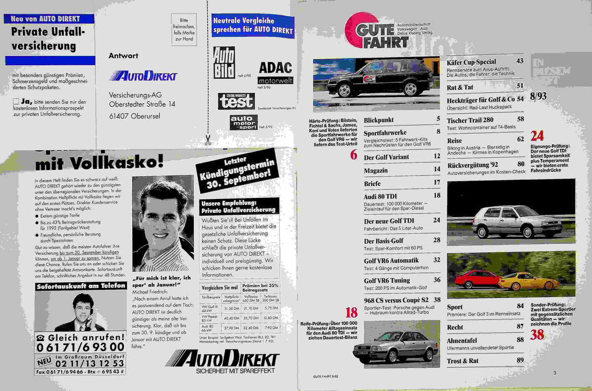Inhaltsverzeichnis Gute Fahrt 08/1993