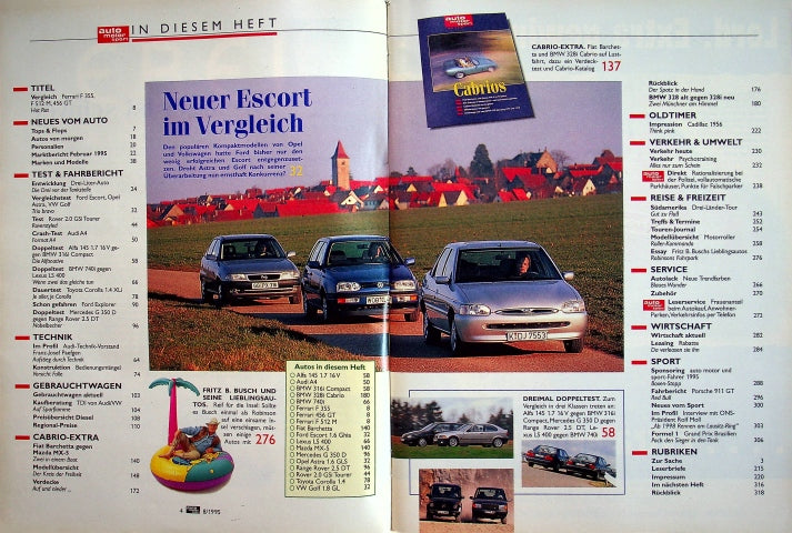 Inhaltsverzeichnis Auto Motor und Sport 08/1995