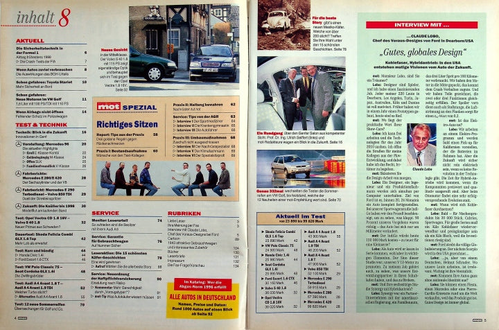 Inhaltsverzeichnis MOT 08/1996