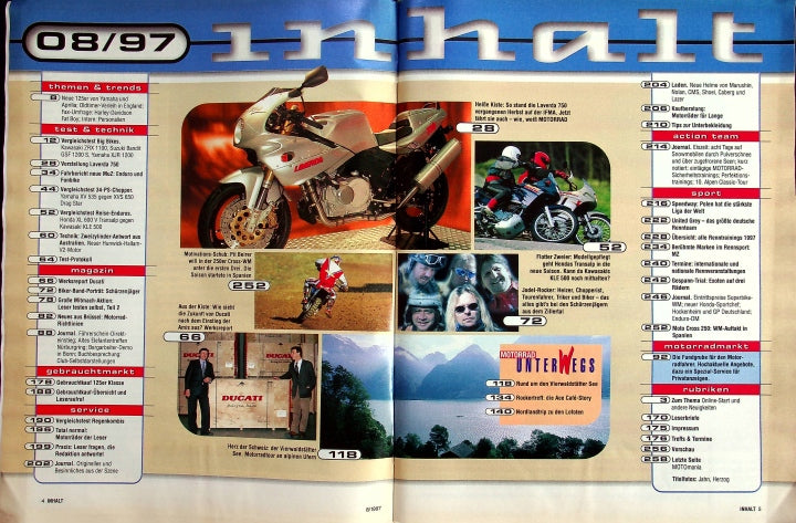 Inhaltsverzeichnis Motorrad 08/1997