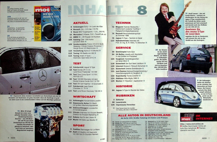 Inhaltsverzeichnis MOT 08/1999
