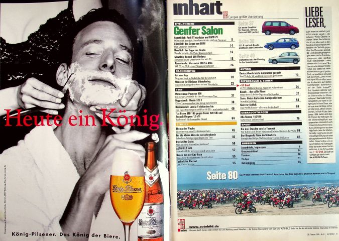 Inhaltsverzeichnis Auto Bild 08/1999