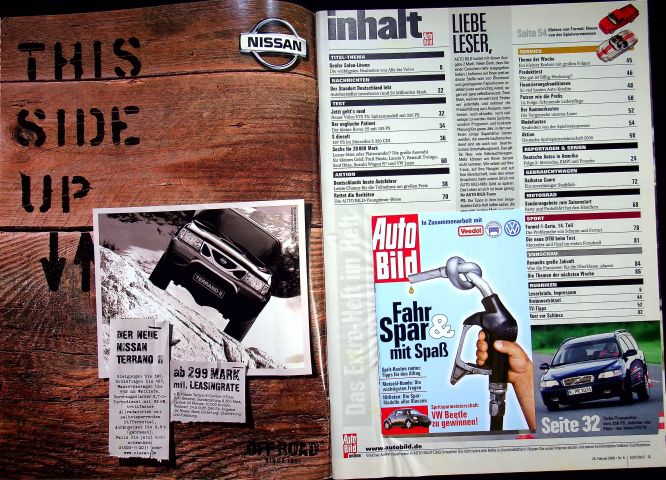 Inhaltsverzeichnis Auto Bild 08/2000