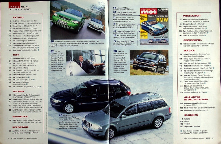 Inhaltsverzeichnis MOT 08/2001