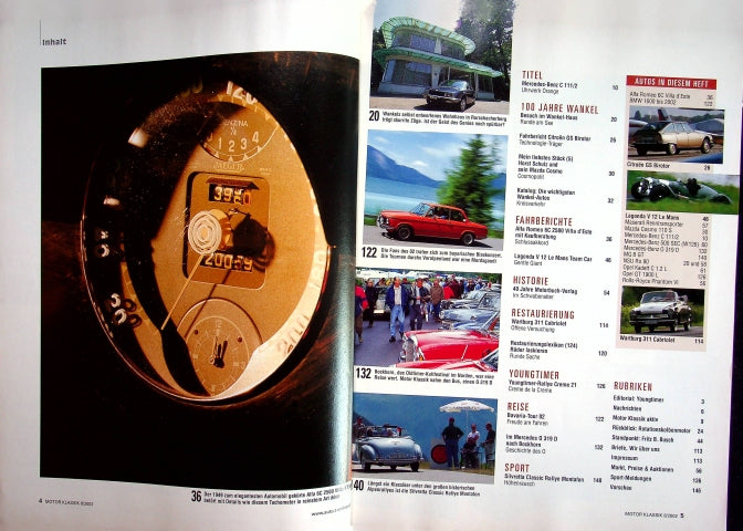 Inhaltsverzeichnis Motor Klassik 08/2002