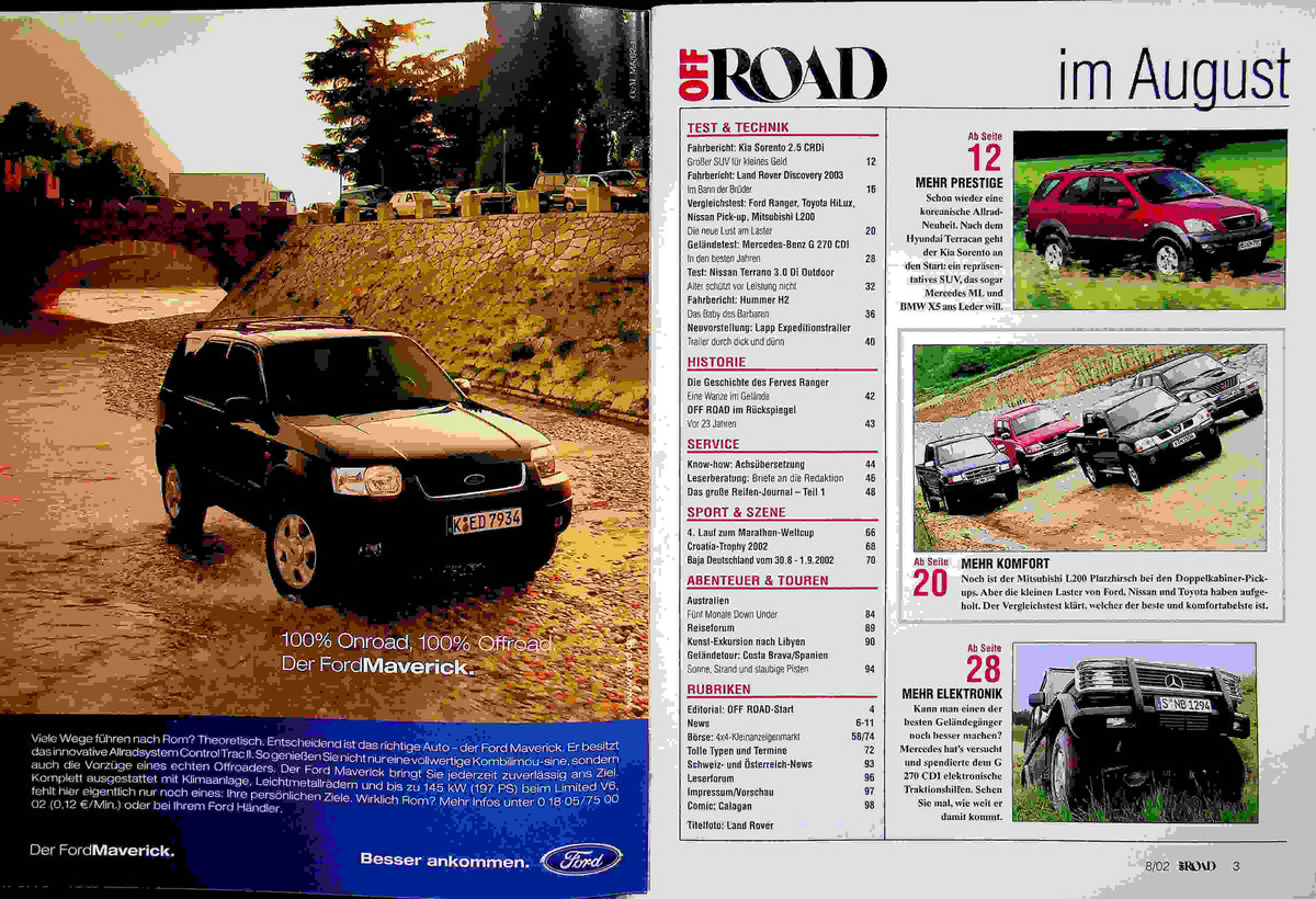Inhaltsverzeichnis Offroad 08/2002