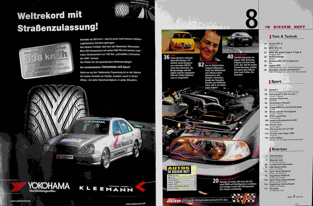 Inhaltsverzeichnis Sport Auto 08/2002