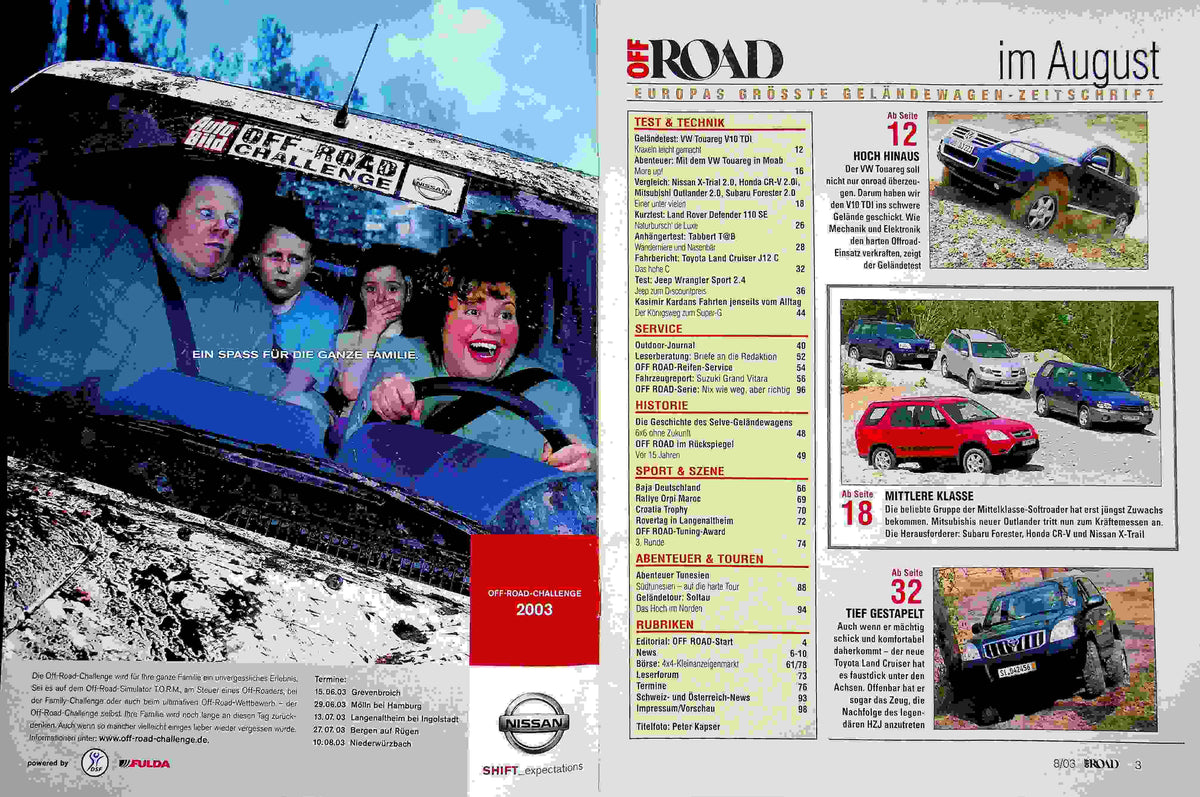 Inhaltsverzeichnis Offroad 08/2003