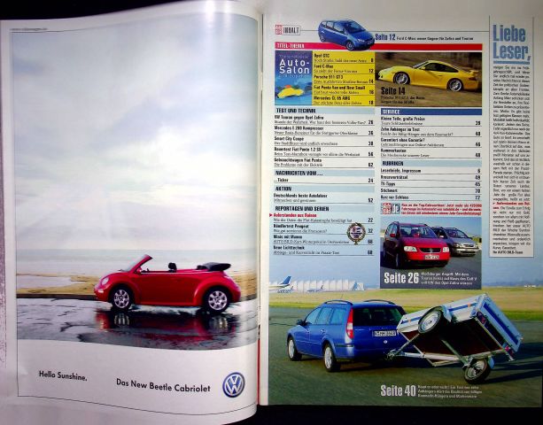 Inhaltsverzeichnis Auto Bild 08/2003