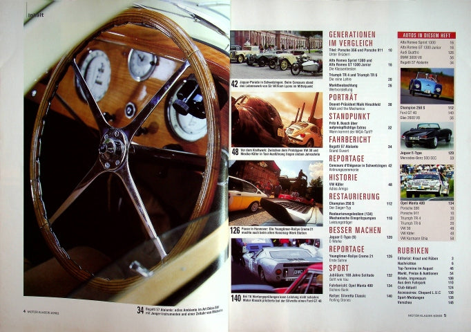 Inhaltsverzeichnis Motor Klassik 08/2003