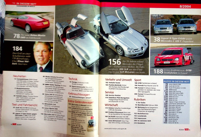 Inhaltsverzeichnis Auto Motor und Sport 08/2004
