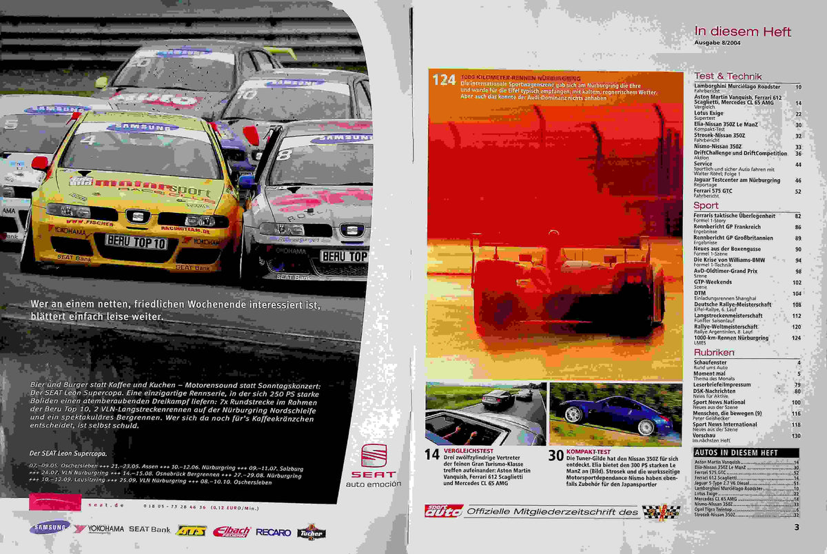 Inhaltsverzeichnis Sport Auto 08/2004