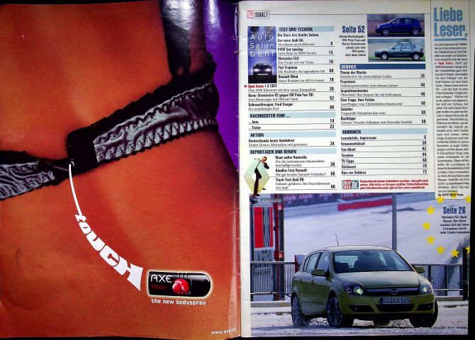 Inhaltsverzeichnis Auto Bild 08/2004