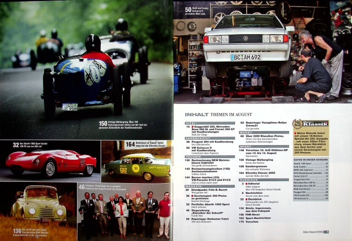 Inhaltsverzeichnis Motor Klassik 08/2005