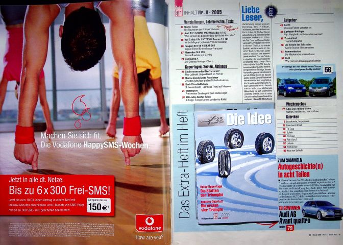 Inhaltsverzeichnis Auto Bild 08/2005