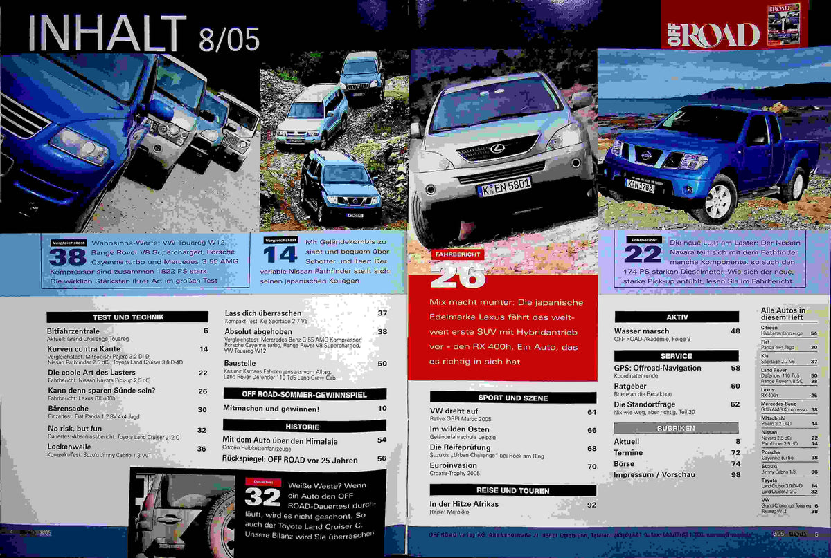 Inhaltsverzeichnis Offroad 08/2005