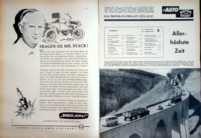 Inhaltsverzeichnis Auto Motor und Sport 09/1956