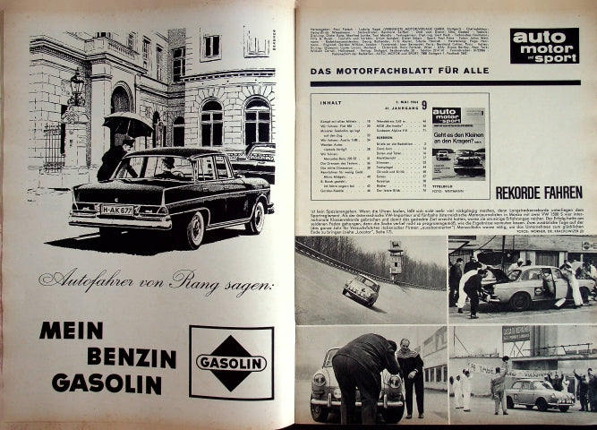 Inhaltsverzeichnis Auto Motor und Sport 09/1964