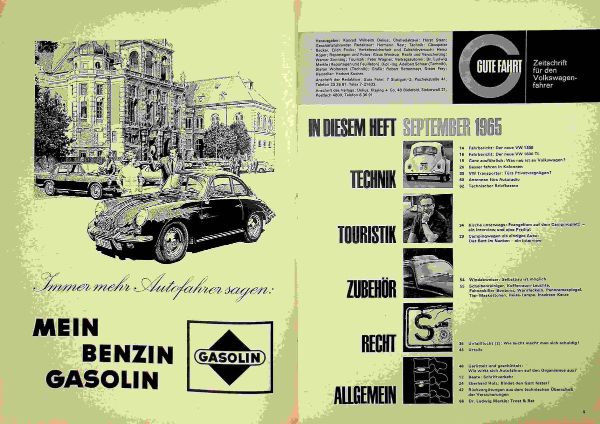 Inhaltsverzeichnis Gute Fahrt 09/1965