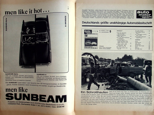 Inhaltsverzeichnis Auto Motor und Sport 09/1966