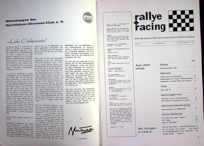 Inhaltsverzeichnis Rallye Racing 09/1966
