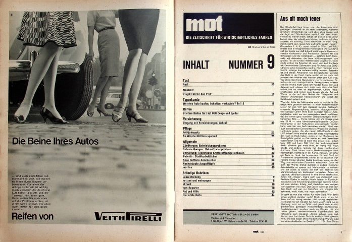 Inhaltsverzeichnis MOT 09/1966
