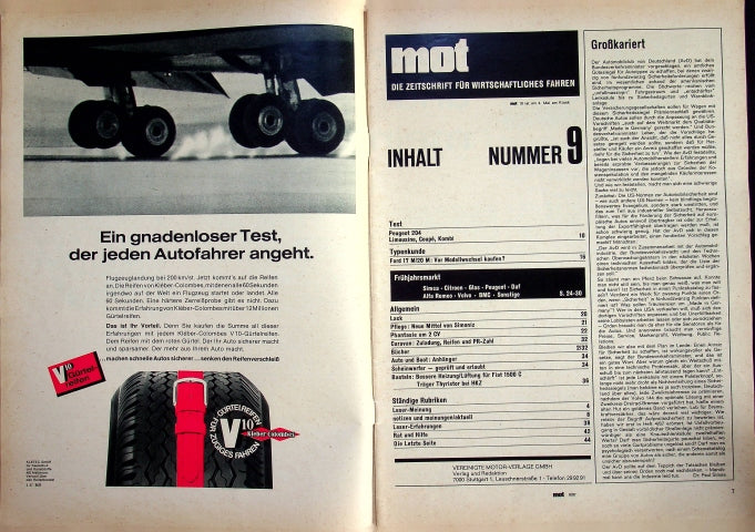 Inhaltsverzeichnis MOT 09/1967