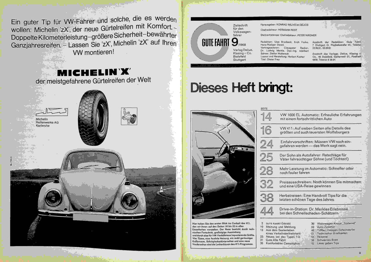Inhaltsverzeichnis Gute Fahrt 09/1968