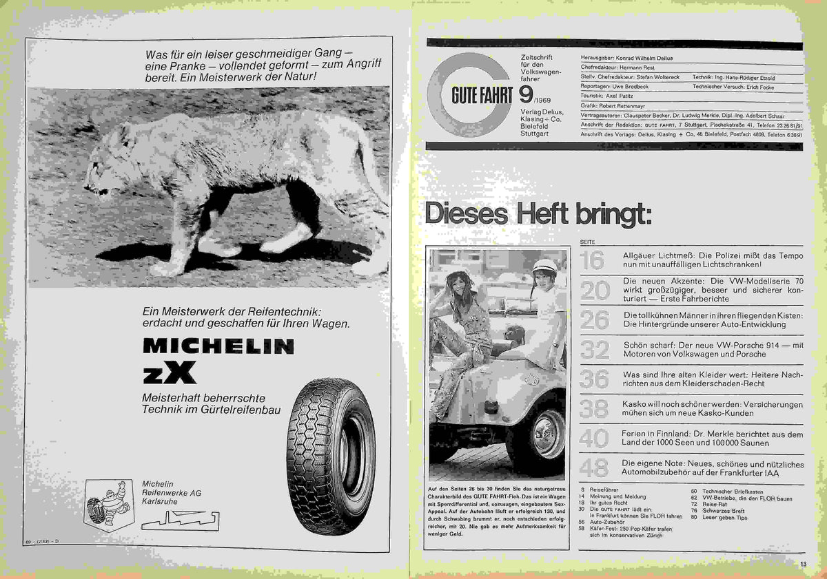 Inhaltsverzeichnis Gute Fahrt 09/1969